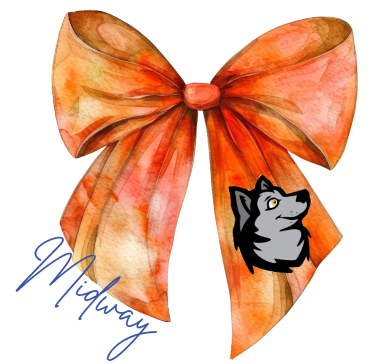 Midway single orange bow