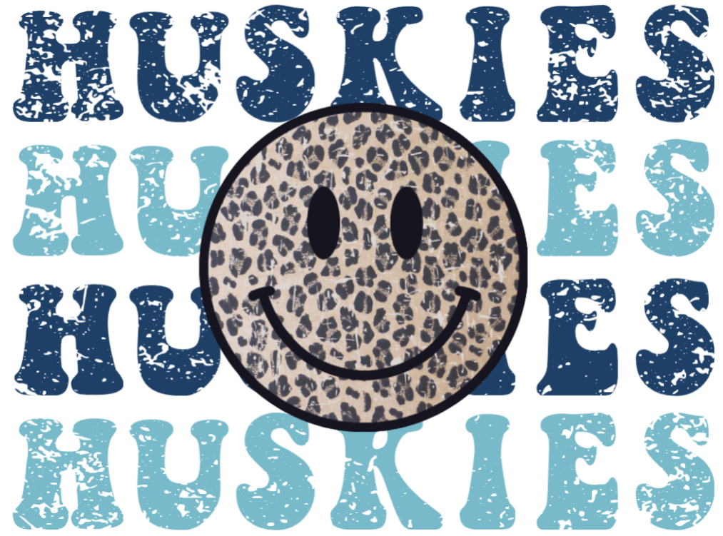 Huskies leopard smiley