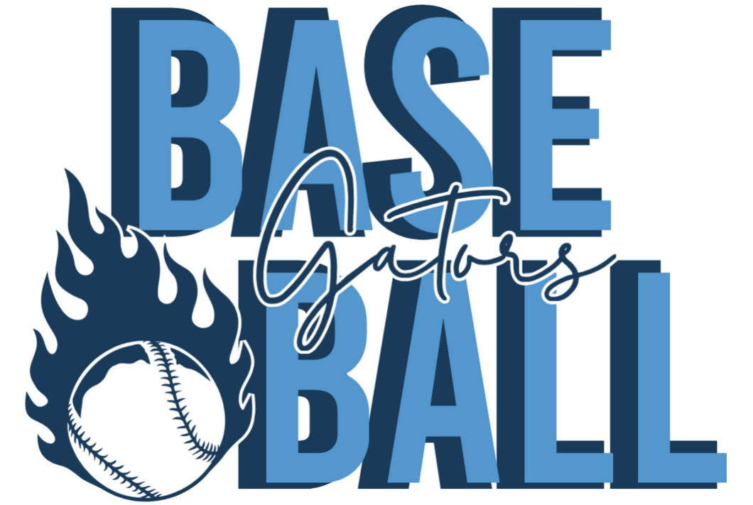 Gators stacked flames baseball