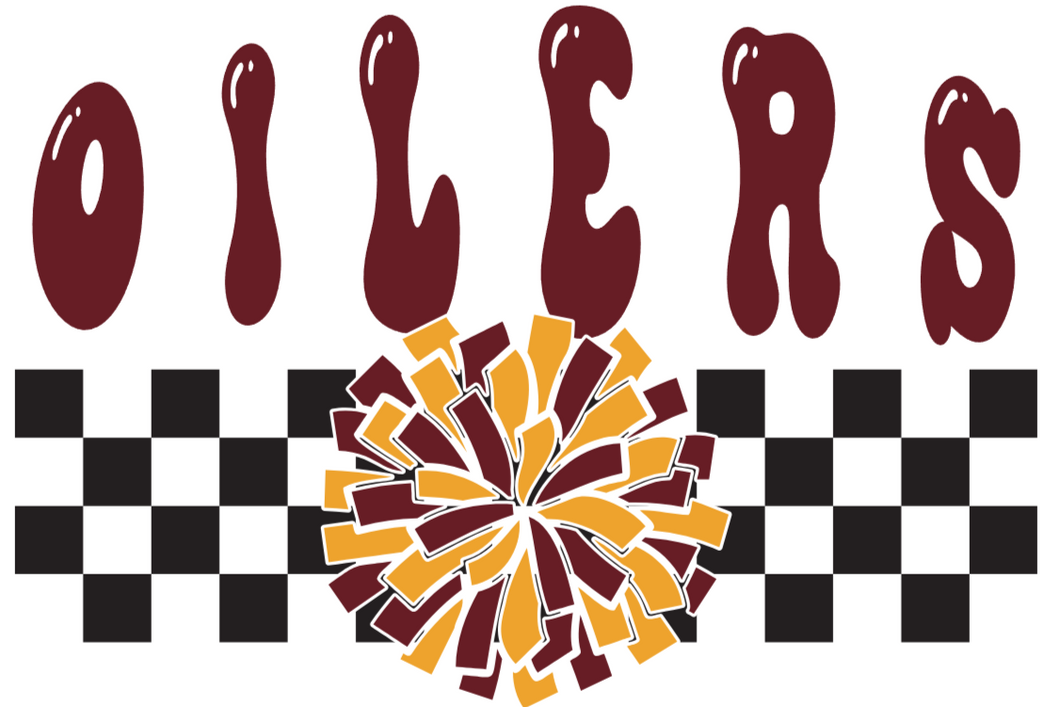 Oilers checkered Pom Pom