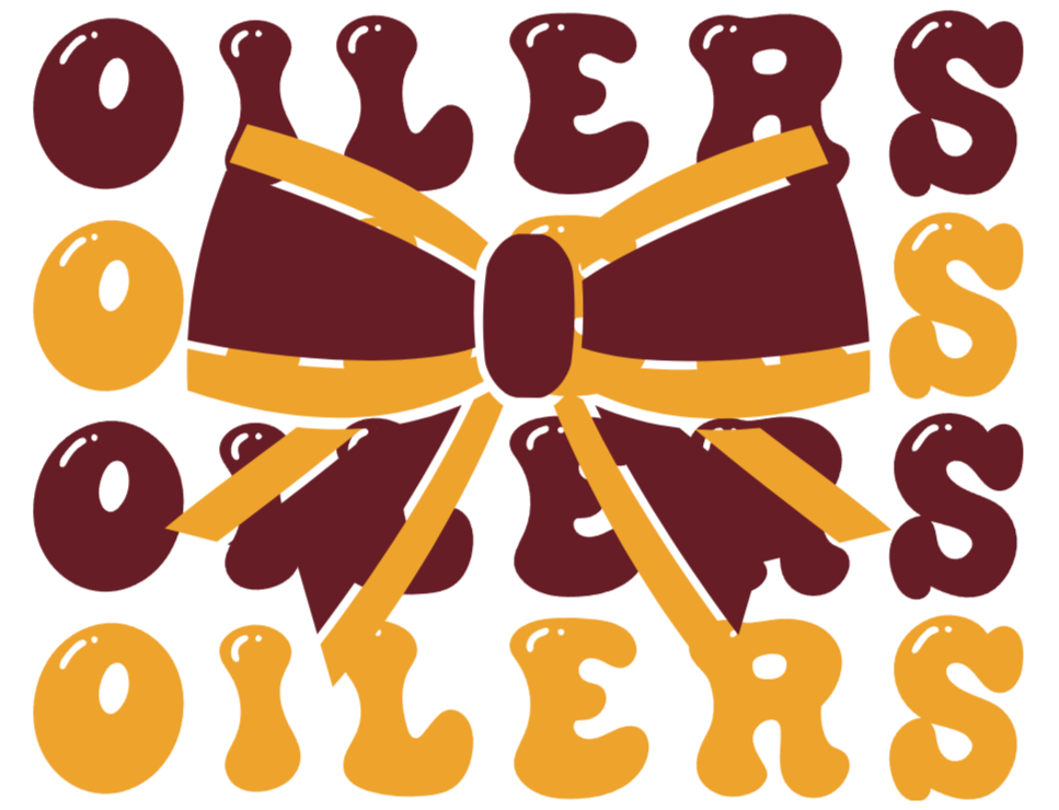 Oilers stacked cheer bow