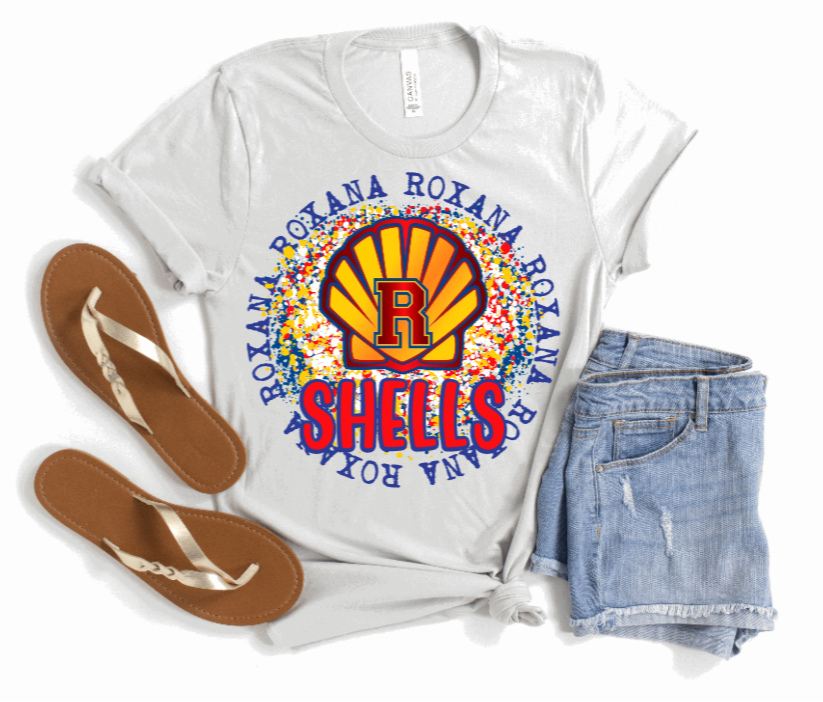 Roxana round logo splatter